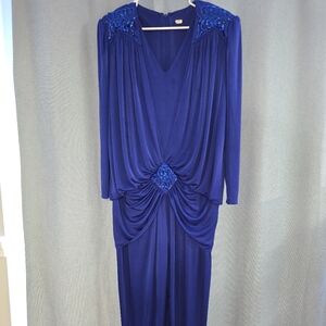 RARE VINTAGE 1980 Blue Evening Jumpsuit